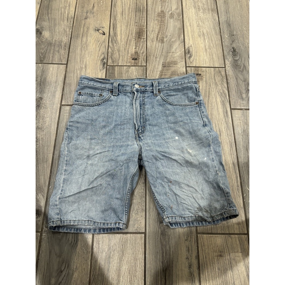 Levi's 505 Men's Light Wash Denim Jean Shorts Regular Fit W34 Distressed